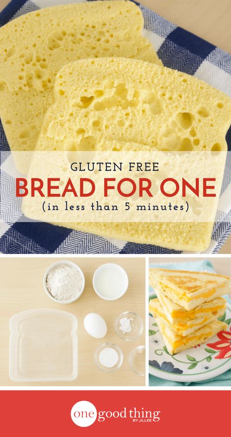 Learn how quick and easy it is to make gluten free bread for one in your microwave! You'll be enjoying a gluten free sandwich in no time. Make Gluten Free Bread, Bread For One, Gluten Free Sandwich, Best Gluten Free Bread, Gluten Free Sandwiches, Pan Sin Gluten, Gluten Free Recipes Bread, Gluten Free Eating, Gluten Free Recipes Easy