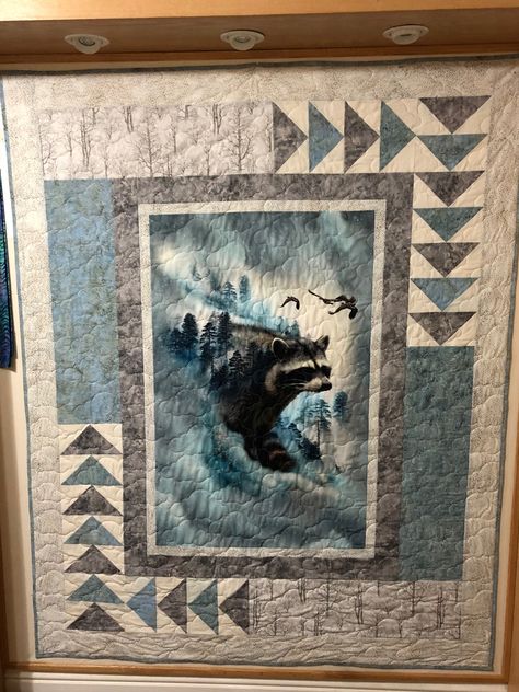 Wildlife Quilts, Panel Quilt Patterns, Fabric Panel Quilts, Owl Canvas, Bear Quilts, Quilt Care, Patriotic Quilts, Quilt Of Valor, Landscape Quilts