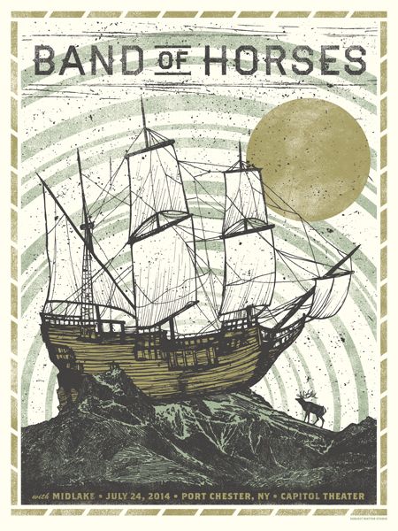 Cool Poster Designs, Band Of Horses, Concert Poster Design, Music Festival Poster, Horse Posters, Music Poster Design, Music Stickers, Music Artwork, Music Posters