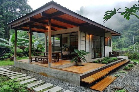 Facebook Modern Bahay Kubo Design, Small Rest House Design, Tiny Loft House, Timy Houses, Modern Bahay Kubo, Bungalow Resorts, Small House Design Philippines, Resort Design Plan, Chic Shack