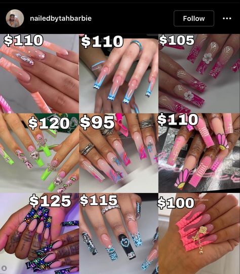 #nails #nailart #longnails #acrylic #acrylicnails #squarenails Future Esthetician, Beauty Room Salon, Business Nails, Home Nail Salon, Nail Prices, Perfect Skin Care Routine, Long Acrylic, Birthday Nails, Pedicures