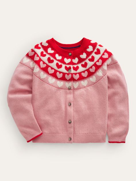 In a Fair Isle knit, this cardigan by Mini Boden is crafted from a soft cotton and wool blend; so comfy they may not want to take it off. Boden Kids, Fair Isle Cardigan, Toddler Sweater, Fun Fair, Hearts Girl, Boden Uk, Fair Isle Pattern, Patterned Cardigans, Fair Isle Knitting