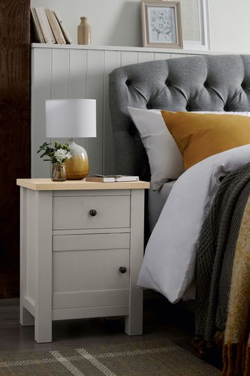 Malvern Storage Bedside Wide Bedside Table, Bedside Table Grey, 3 Drawer Bedside Table, Drawer Bedside Table, White Bedside Table, Bedside Table Storage, Drawer Design, Bedside Cabinet, Dove Grey