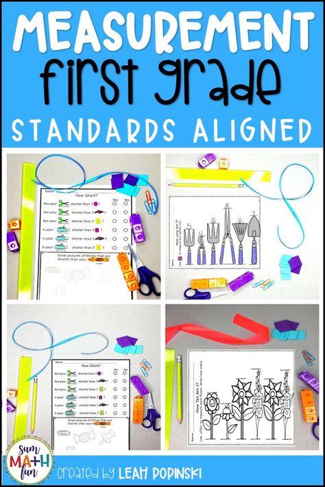 Fun measurement for first grade! Students love 'measuring the room' as they practice measurement using worksheets that go along with hands-on activities. Measurement Lessons 1st Grade, Measuring Activities For 1st Grade, First Grade Measurement Activities, Teaching Measurement 1st, Measurement Grade 1, Measurement First Grade, Grade 1 Measurement, 1st Grade Measurement, First Grade Measurement