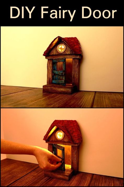 Add magic to your home by making your own DIY fairy door! Fairy House Doors Diy Ideas, Diy Fairy Door How To Make, Fairy Doors Diy How To Make, Fairy Door Ideas, Fairy Garden Door Diy, Paint Inside Door, Desk Fairy Door, Felt Fairy Doors, Fairy Door In Wall