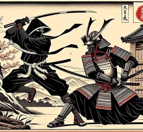 Ninja Tattoo, Ninja Japan, Japanese Culture Art, Samurai Warrior Tattoo, Ronin Samurai, Batman Comic Wallpaper, Countryside Paintings, Samurai Wallpaper, Samurai Artwork