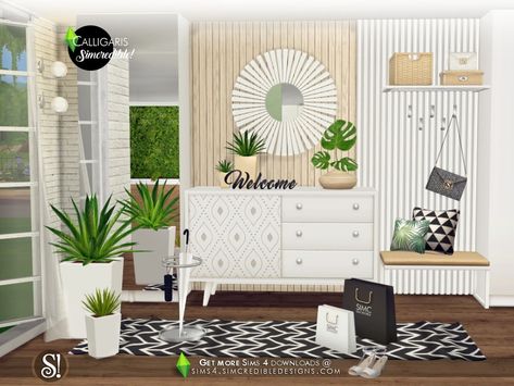 Muebles Sims 4 Cc, Sims 4 Bedroom, Entry Furniture, Sims 4 House Design, Casas The Sims 4, Entry Hallway, Sims 4 Cc Furniture, Hallway Decor, Sims 4 Build