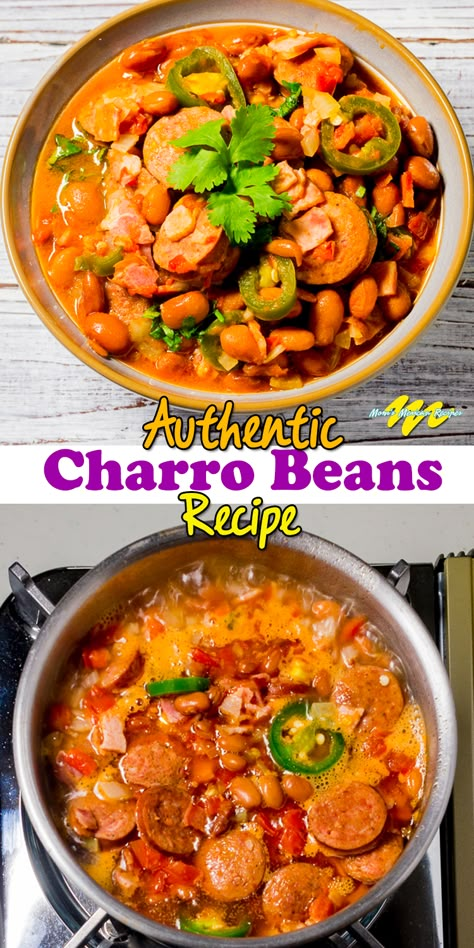 This Charro Beans Recipe, in other words, Frijoles Charros Recipe or Frijoles a la Charra, is simple and delicious. Crockpot Charro Beans Mexican, Crockpot Frijoles Charros, Beans A La Charra Recipe, Easy Frijoles Charros Recipe, Best Charro Beans Mexican, How To Make Charro Beans, Authentic Charro Beans Mexican, Frijoles Charros Recipe Mexico, Charro Beans Mexican