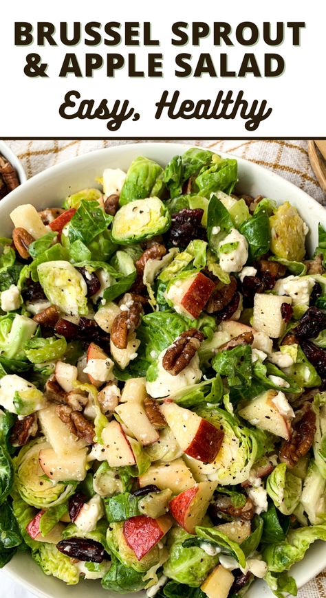 Skinnytaste Fall Brussel Sprout Salad, Dressing For Brussel Sprouts, Brussels Sprout Apple Salad, Brussel Sprout Apple Salad, Brussel Sprout Chopped Salad, Apple Brussel Sprout Salad, Brussel Sprout Salad Recipes Healthy, Brussel Sprout And Apple Salad, Raw Brussel Sprout Recipes