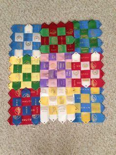 ribbon quilts on Pinterest | Ribbon Quilt, Horse Show Ribbons and ... Display Horse Show Ribbons, Repurposed Trophies, Horseshoes Ideas, Rosette Display, Ribbon Quilts, Horse Ribbon Display, Swim Ribbons, Show Ribbon Display, Awards Display