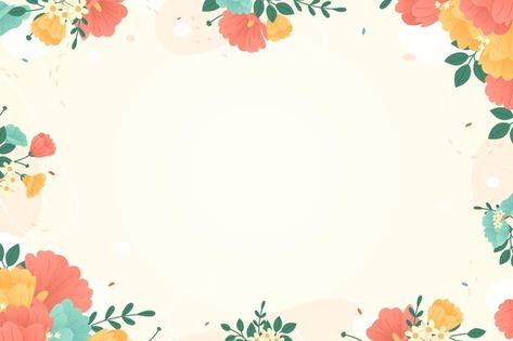 Background With Frame, Name Tag Design, Kids Background, Powerpoint Background Design, Flower Landscape, Landscape Background, Frame Background, Floral Background, Wallpaper Iphone Cute