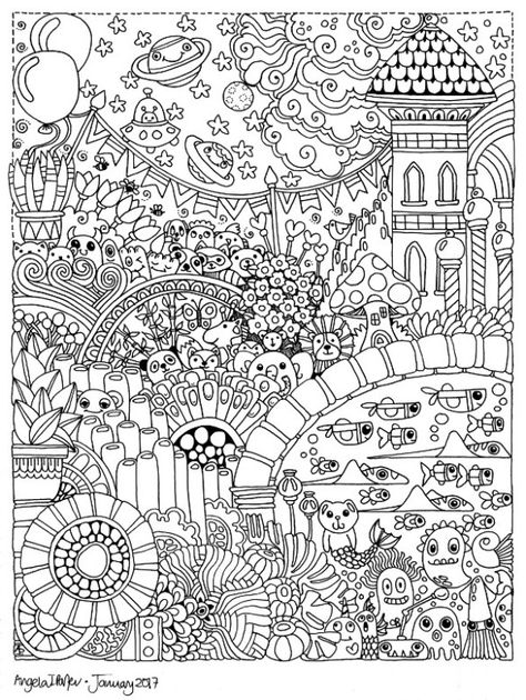 angela-porter20170122_010small Angela Porter, Vanellope Y Ralph, Free Adult Coloring Printables, Garden Coloring Pages, Coloring Pages For Grown Ups, Arte Doodle, Adult Colouring Printables, Adult Colouring Pages, Free Adult Coloring Pages