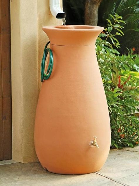 Amazon.com : Gardener's Supply Company 65 Gallon Rainwater Collection Urn | Rain Barrel Storage for Rainwater | Eco Friendly Outdoor Rain Catcher & Container | Hose Included | Brass Spigot | Removable Top : Patio, Lawn & Garden Rain Water Barrel, Rain Barrel Stand, Rain Catcher, Cheap Greenhouse, Rainwater Harvesting System, Water Barrel, Indoor Greenhouse, Home Greenhouse, Greenhouse Ideas