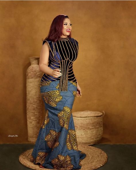 Latest Ankara Long Gown Styles For Charming Fashionistas Ankara Gown Styles Long, Ankara Mermaid Gown, Latest Ankara Long Gown Styles, Long Gown Styles, Unique Ankara Styles, Ankara Long Gown, Ankara Long Gown Styles, Long Dress Plus Size, African Fabric Dress