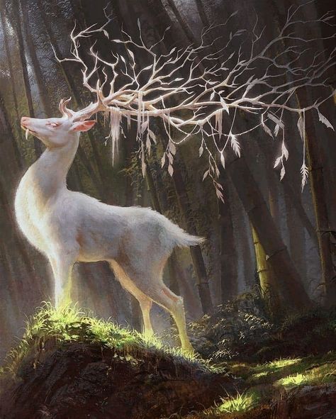 Medusa Pictures, Medusa Art, Mystical Animals, White Deer, Arte 8 Bits, Fantasy Beasts, Forest Creatures, Fantasy Creatures Art, Mythical Creatures Art