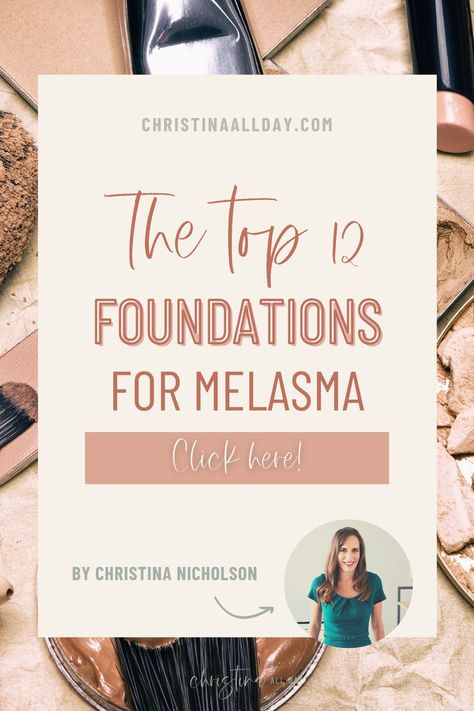 Lots of women have melasma. Up to 33% of people will have melasma sometime. In this blog post, I’m going to share the best foundations for melasma and share my favorite treatments, sunscreens, and primers too! | best foundations for melasma | best foundation for over 40 | best drugstore makeup | best drugstore foundation | best foundation full coverage | best drugstore foundation for melasma | how to cover melasma with makeup | melasma cover up | covering melasma with makeup | Best Foundation To Cover Dark Spots, How To Cover Hyperpigmentation With Makeup, Best Face Foundation, Best Chemical Peel, Best Full Coverage Foundation, Best Foundation Makeup, Best Drugstore Foundation, Full Coverage Makeup, Best Concealer