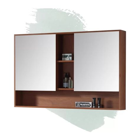 Foundstone Lee 46" x 30" Surface Mount Framed 2 Doors Medicine Cabinet with 7 Shelves & Reviews | Wayfair Framed Medicine Cabinet, Vanity Display, Surface Mount Medicine Cabinet, Recessed Medicine Cabinet, Elegant Vanity, Medicine Chest, Large Vanity, Bathroom Wall Cabinets, Double Vanity Bathroom