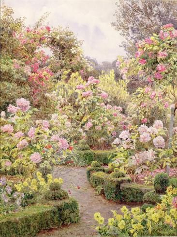 size: 12x9in Giclee Print: Raundscliffe - Everywhere are Roses by George Samuel Elgood : Tattoo Plant, Dream Garden, Great Big Canvas, Print Wall Art, Pretty Art, Nature Pictures, Cottage Garden, Print Wall, Secret Garden