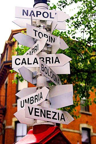 Italian Street Signs in the North End of Boston Massachusetts