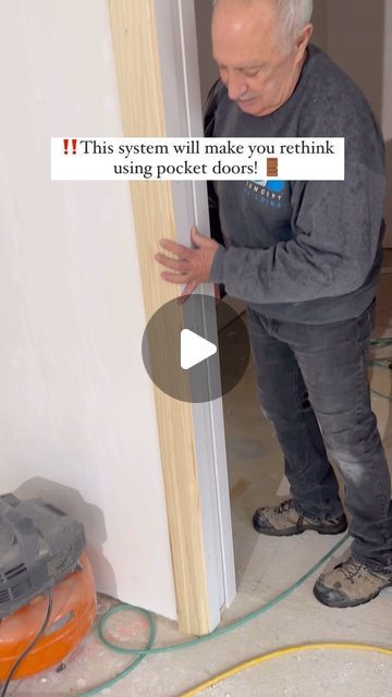 Pocket Door Trim Ideas, Locking Pocket Door, Pocket Door Lock Ideas, Pocket Doors Bedroom, Install Pocket Door, Pocket Doors Ideas, Installing Pocket Doors, Pocket Doors Diy, How To Install A Pocket Door