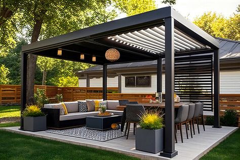 Modern Gazebo, Gazebo Ideas, Summer Porch Decor, Summer Porch, Patio Designs, Pergola Patio, Backyard Patio Designs, Porch Decor, Back Porch