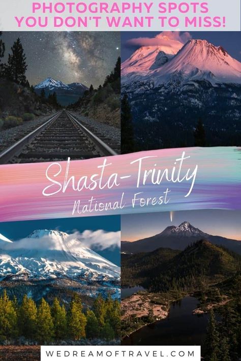 Discover the best places to explore in our travel guide to Shasta-Trinity National Forest Photography in Northern California. Mt Shasta | Shasta Trinity National Forest | Northern California | Travel Photography Shasta Trinity National Forest, Lake Shasta Caverns, Camping Inspo, Mt Shasta California, California Places To Visit, Lake Shasta, Cali Trip, Best Places To Vacation, Mt Shasta