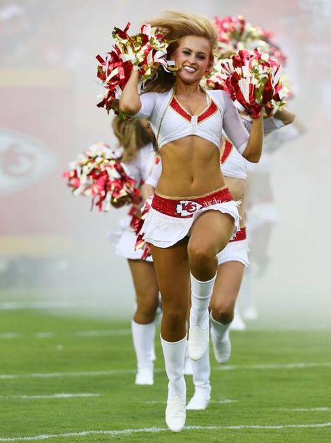 Kansas City Chiefs Cheerleader Chargers Cheerleaders, Nfl Cheerleading, Kansas City Chiefs Cheerleaders, Cfl Cheerleader, Dcc Cheerleaders Thunderstruck, Kansas City Chiefs Logo, Cute Cheer Pictures, Cheerleader Costume, American Football League