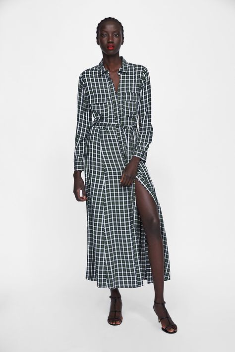 Image 1 of PLAID SHIRT DRESS from Zara Checked Shirt Dress, Mode Zara, Zara Fashion, Tartan Dress, Plaid Dress Shirt, Shirt Dresses, Designer Wear, Tartan Plaid, Massimo Dutti