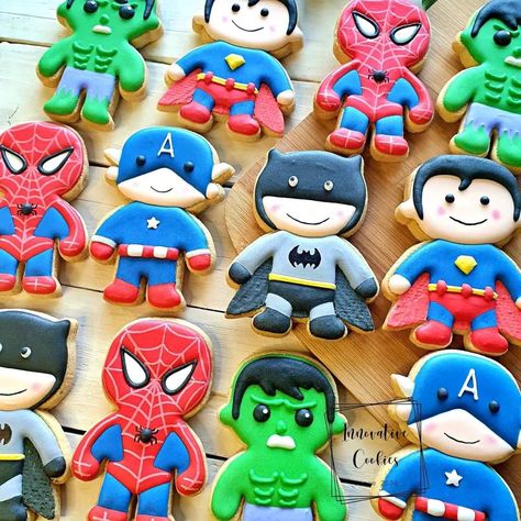 Superhero Cookies, Chibi Girl Drawings, Dog Treats Homemade Easy, Chibi Girl, Superhero Theme, Cookie Art, Icing Cookies, 7th Birthday, Royal Icing Cookies