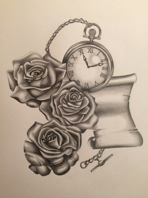 Wrist Watch Drawing, Girly Skull Tattoos, Pocket Watch Tattoo Design, Girly Skull, Watch Tattoo Design, Drawings For Him, Watch Drawing, Favorite Tattoos, Watch Tattoo