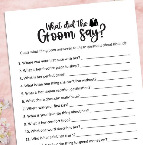 Get ready to reveal the groom Bride And Groom Game, Bridal Shower Games Printable, Printable Bridal Shower Games, Dream Vacations Destinations, Games Printable, Perfect Date, Printable Games, First Kiss, Bridal Shower Games