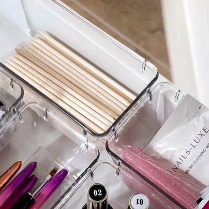 Nail Artist / Visual / Nails on Instagram: "How I organise my drawers. ☺️ If you enjoyed the video - like, share and comment ❤️ Comment for the links 🔗 #diy #cleaning #organizer #organized #storage #storagebox #loveorganizing#asmr #ugc #ugccreator #ugccreators #" Nail Art Organizer, Organized Storage, Art Organization, Nail Artist, Nail Salon, Storage Box, Drawers, Nail Art, Nails