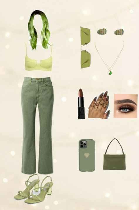 Slaying the style game in my olive jeans and pista green top! Paired with matching sandals, a chic handbag and those on point olive sunglasses. Finished the look with olive studs because details matter. #GreenGoddess#Olivevibes#Greenvibes#Simplechic#OOTD Olive Jeans, Pista Green, Green Goddess, Green Top, Chic Handbags, Green Tops, Shades Of Green, Matter, Ootd