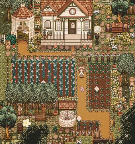 Minecraft Town Ideas, Stardew Farms, Minecraft Town, Stardew Valley Layout, Stardew Valley Tips, Stardew Valley Farms, Stardew Valley Fanart, Base Building, Farm Layout