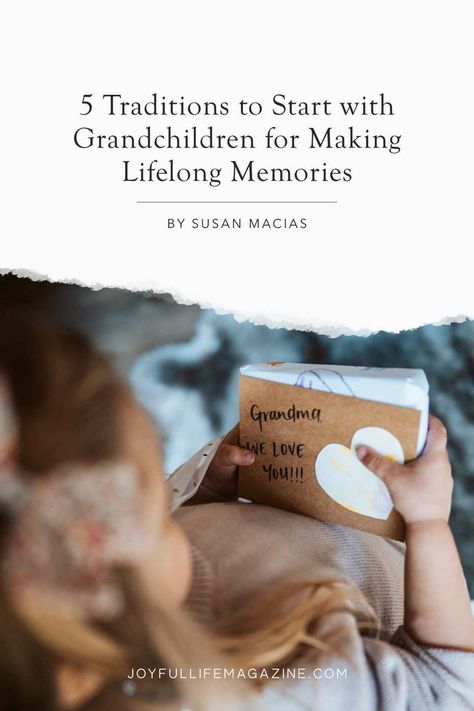 Being an intentional grandparent requires effort, but it doesn’t have to be costly or extravagant. Here are 5 simple traditions to start with grandchildren to build memories for years to come. Christmas Traditions For Grandchildren, Traditions To Start With Grandkids, Grandparent Traditions, Traditions To Start With Kids, Aesthetic Playroom, Grandma Journal, Grandparents Activities, Tradition Ideas, Thoughtful Baby Gifts