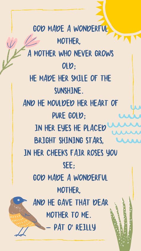 Be inspired with this beautiful Christian mother's day poem and 9 other inspiring and faith building poems for moms! Christian Mothers Day Quotes, Mother’s Day Poems, Mother’s Day Poem, Christian Mothers Day Poems, Mothers Day Christian, Mothers Poem, Mothers Day Poem, Godly Mother, Types Of Poems