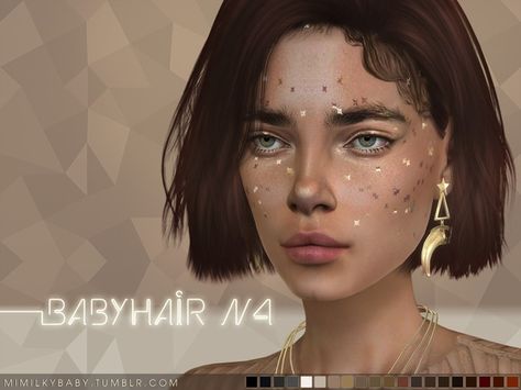 TSR : Mimilky | Babyhair N4. Sims4 Skin, Sims Accessories, Ts4 Hair, Male Sims, Ts4 Mods, Urban Baby, Die Sims 4, Cc Hair, Sims Packs