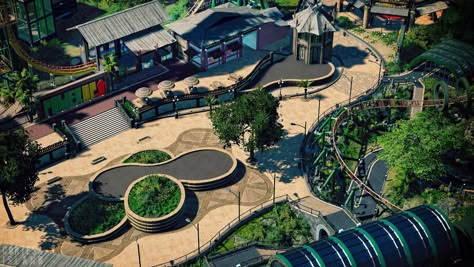 Theme Park Planning, Zoo Decor, Zoo Map, Zoo Project, Zoo Architecture, City Zoo, Zoo Park, Planet Coaster, Wood Building