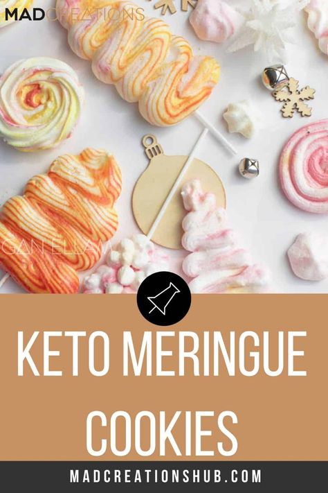 These Keto Meringues will blow your mind. 0 carb and no baking involved! This amazing recipe gives you the best crispiest sugar free meringue. #ketomeringue #sugarfreemeringue #ketorecipes #lowcarbsweets #ketosweets Sugar Free Meringue, Almond Butter Brownies, Almond Flour Cookies, Keto Christmas, Keto Cake, Low Carb Cookies, Lchf Recipes, Low Carb Sweets, Meringue Cookies