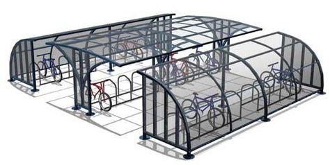 Compound Cycle Shelter Bicycle Parking Design, Movement Architecture, Cycle Shelters, Bike Parking Rack, Motorcycle Parking, Bike Shelter, Corner Sheds, Car Shed, Bike Hanger