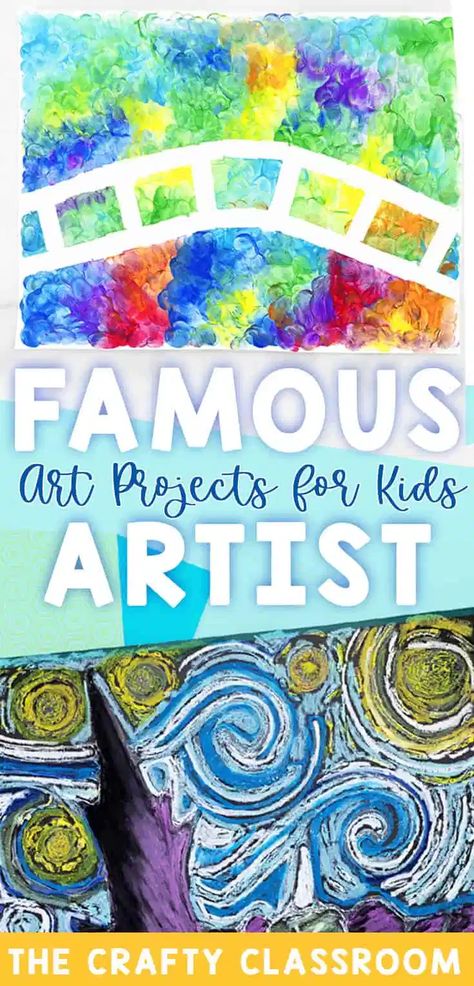 Famous Artists For Kids, Homeschool Art Projects, Art Project For Kids, Frida Art, Artist Project, Art Projects For Kids, Classroom Art Projects, Project For Kids, Kids Art Class