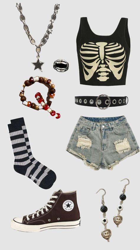 Summer Outfit Grunge, Comfy Grunge Outfits, Dark Grunge Outfits, Grunge Outfits Aesthetic, Summer Grunge Outfits, Grunge Summer Outfits, Fashion Teenage School, Grunge Looks, Soft Grunge Outfits