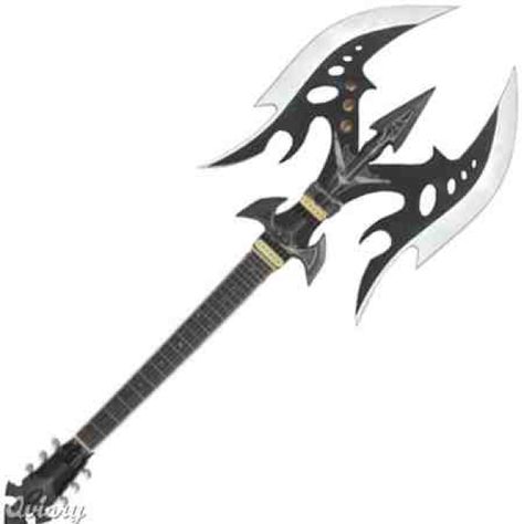 AXE GUITAR !!!! :DD  (I Want It *-* ) Electric Guitar Concept Art, Weaponized Guitar Art, Weaponized Guitar, Weaponized Instrument, Guitar Concept Art, Dnd Bard, Rwby Oc, Electric Guitar Design, Heavy Metal Art