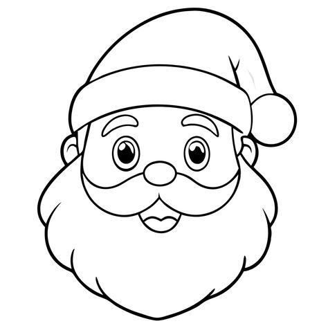 Santa Face Clipart Free Printable Christmas Coloring Pages, Memorial Day Coloring Pages, Black And White Outline, Jesus Coloring Pages, Face Clipart, Santa Coloring Pages, Free Christmas Coloring Pages, Santa Claus Images, Face Outline