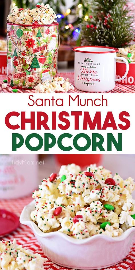 White Chocolate Popcorn, Christmas Popcorn, Wallpaper Food, Jul Mad, Dessert Halloween, Salty Popcorn, Popcorn Treats, Holiday Sprinkles, Easy Treat