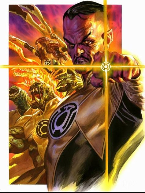 Green Lantern Sinestro, Sinestro Corps, Comic Book Villains, Yellow Lantern, Green Lantern Corps, Dc Comics Heroes, Univers Dc, Dc Villains, Arte Dc Comics