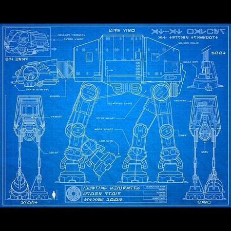 Manufactured by #KuatDriveYards the All Terrain Armored Transport or  #ATAT is a for legged transport and combat vehicle used by Imperial Ground  Forces. Standing an imposing 22.5 meters tall these #Walkers are used as  much for their psychological effect as they are for their tactical  advantage. Crewed by a Commander pilot and gunner the AT-AT is capable  of carrying upwards to 40 troops 5 speeder bikes and an assortment of  heavy weaponry into battle. They are also capable of carrying two par Star Wars Villains, Star Wars Spaceships, Star Wars Vehicles, Imperial Army, Star Wars Facts, Star Wars Rpg, Star Wars Birthday, Art Folder, Galactic Empire