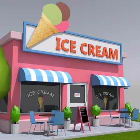 Pray, Praise and Worship: A New Devotion - The Myth of the Ice Cream Shop Villa Minecraft, Street Food Design, Ice Cream Business, Ice Cream Design, Italian Ice, Ice Cream Parlor, Shop Fronts, Ice Cream Shop, Easy Beef