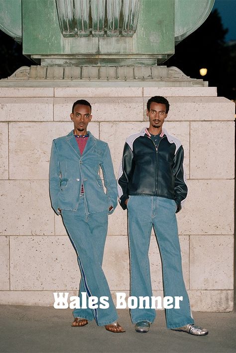 Wales Bonner's SS24 "Marathon" Collection Sprints Towards Victory Fashion Advertisement, New Faces Models, Long Distance Runner, Distance Runner, Cowboy Jacket, Metallic Shorts, The Marathon, Denim Suit, Wales Bonner