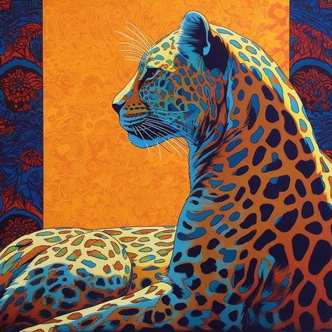 Big Cat Painting, Dan Leo Art, Jaguar Illustration, Controversial Art, Vanessa Davis, Art Bio, Mural Art Design, Beautiful Horses Photography, Pop Illustration